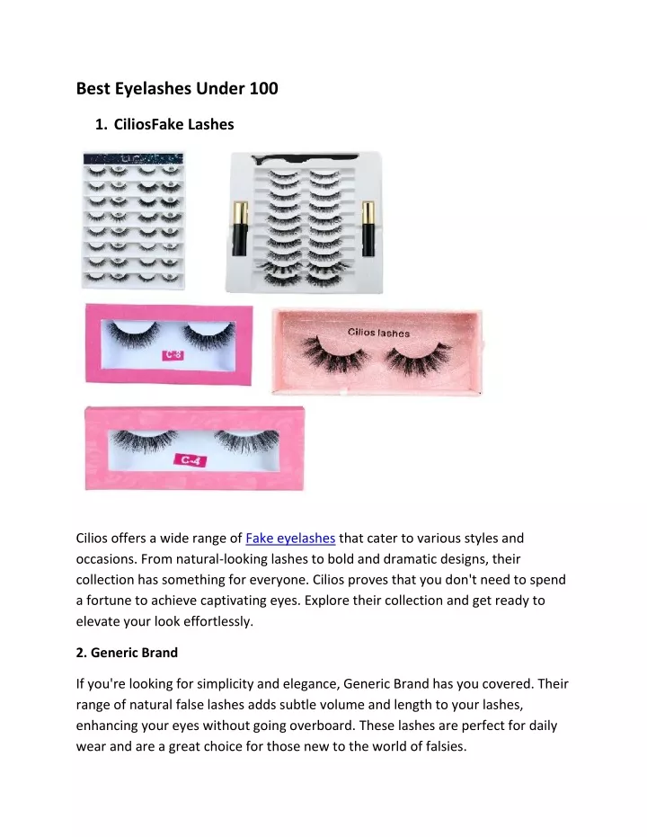 best eyelashes under 100