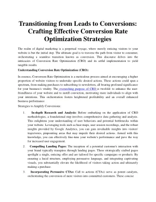 transitioning from leads to conversions crafting