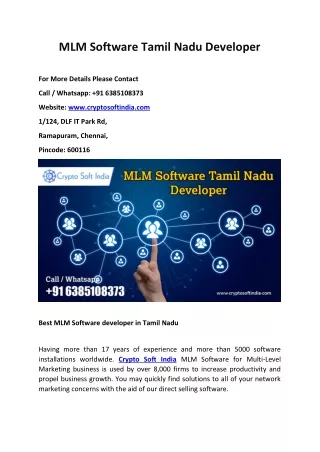 MLM Software Tamil Nadu Developer