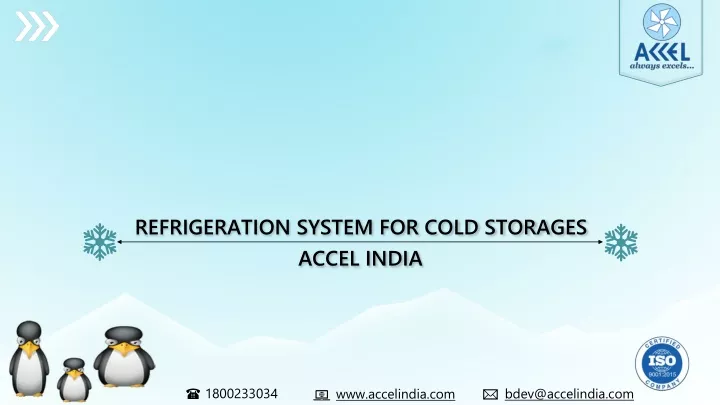 refrigeration system for cold storages