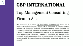 Top Management Consulting Firms - GBP International