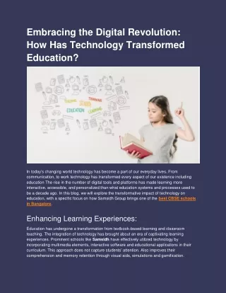 Embracing the Digital Revolution: How Has Technology Transformed Education?