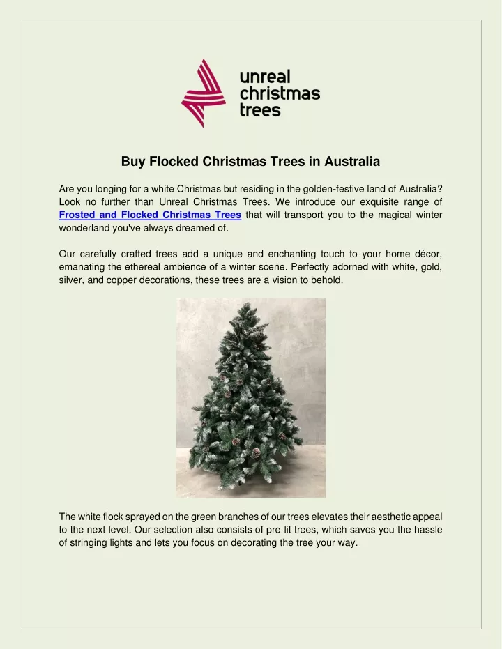 buy flocked christmas trees in australia