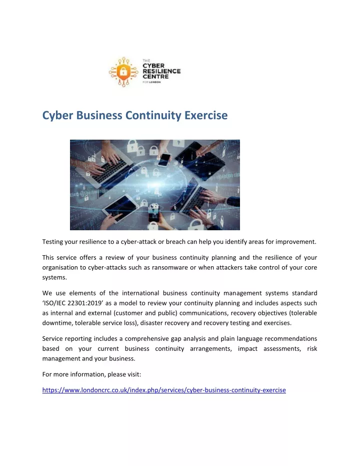 cyber business continuity exercise