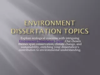 environment dissertation topics