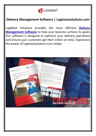 Ecommerce Delivery Management Software | Loginextsolutions.com