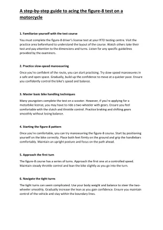 Guide to acing the figure-8 test on a motorcycle