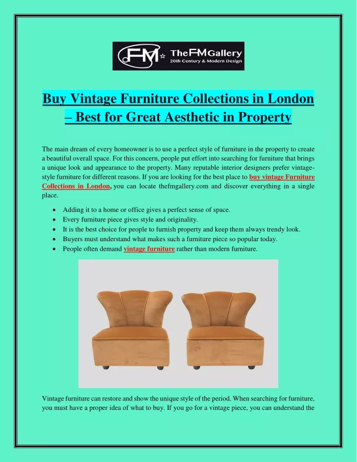 buy vintage furniture collections in london best