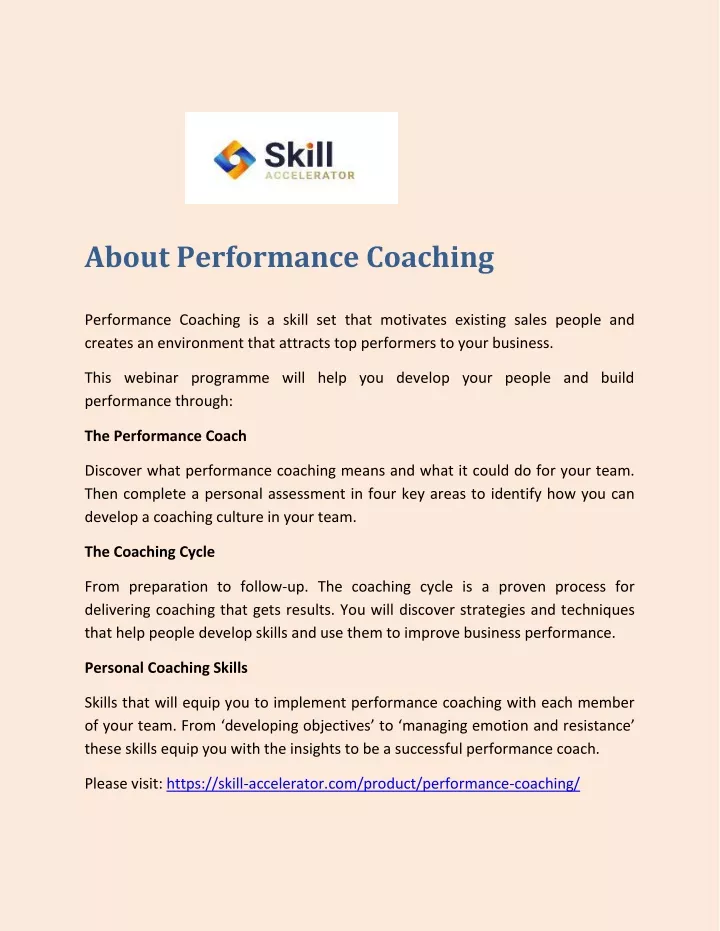 about performance coaching