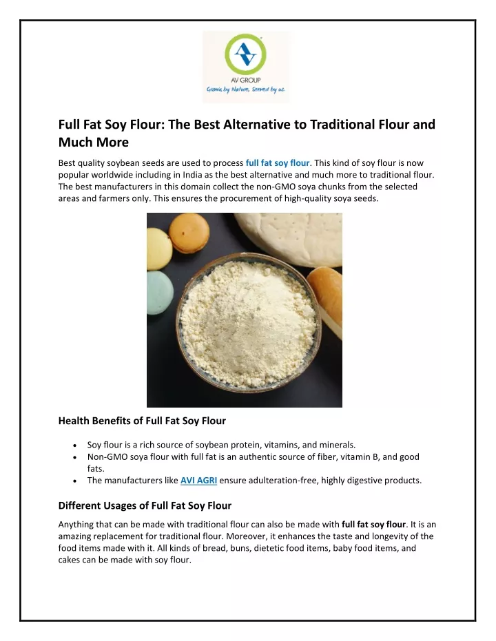 full fat soy flour the best alternative