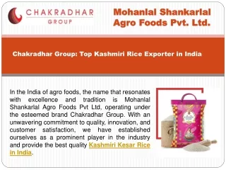 Chakradhar Group: Top Kashmiri Rice Exporter in India