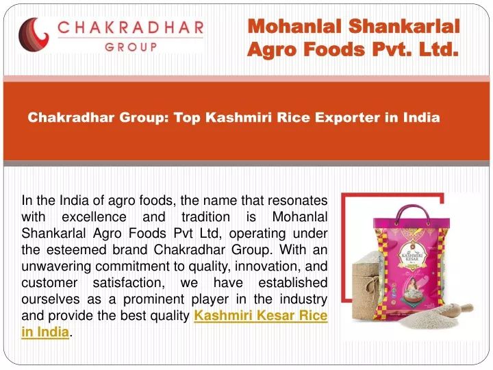 mohanlal shankarlal agro foods pvt ltd