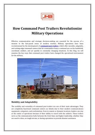 how command post trailers revolutionize military