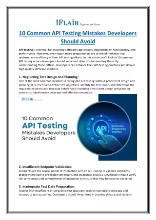 10 common api testing mistakes developers should