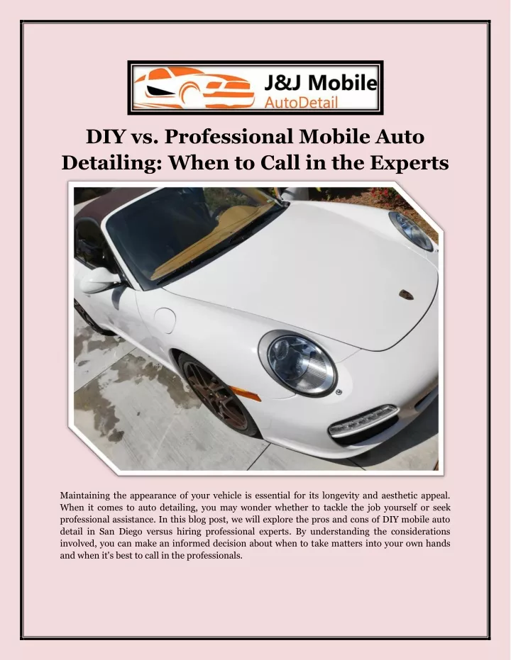 diy vs professional mobile auto detailing when