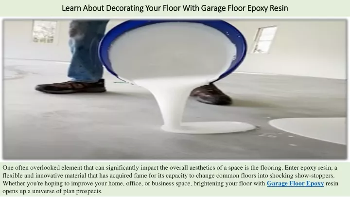 learn about decorating your floor with garage floor epoxy resin