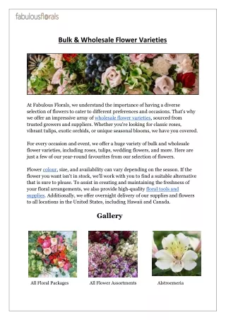 Bulk & Wholesale Flower Varieties