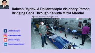 rakesh rajdev a philanthropic visionary person