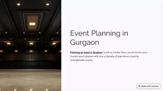 Event Planner in Gurgaon! Launch Dome
