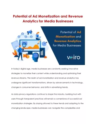 Potential of Ad Monetization and Revenue Analytics for Media Businesses