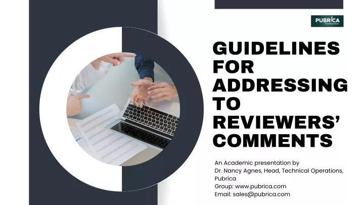 guidelines for addressing to reviewers comments