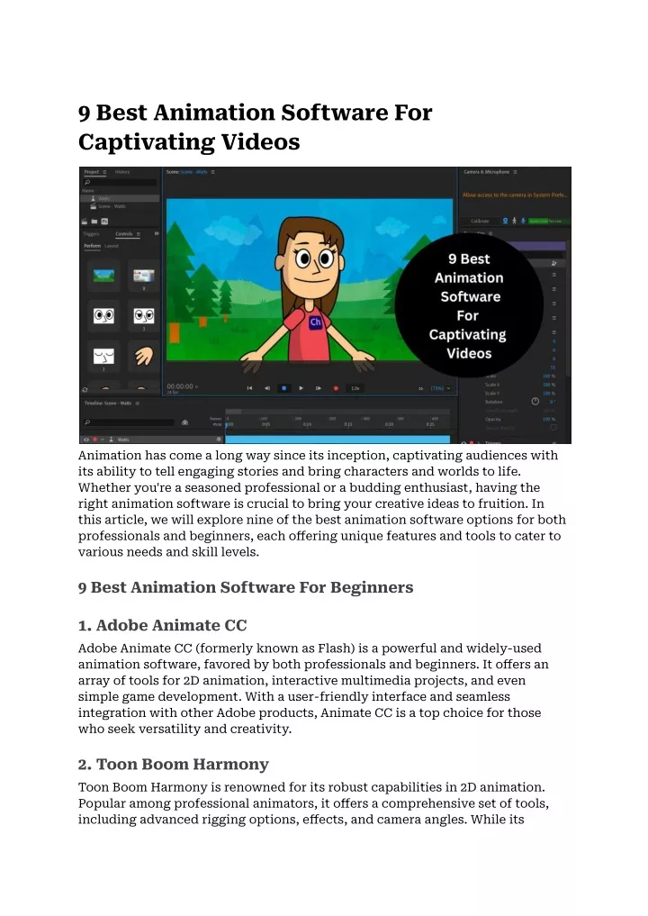 2D animation software, Flash animation