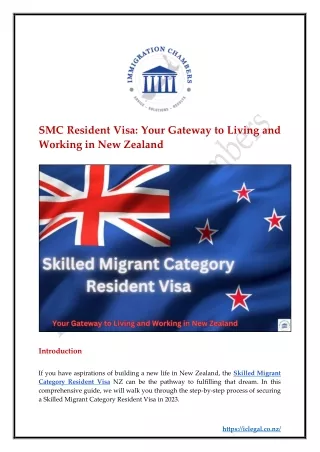 SMC Resident Visa Your Gateway to Living and Working in New Zealand