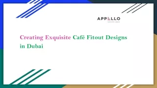 Creating Exquisite Café Fitout Designs in Dubai