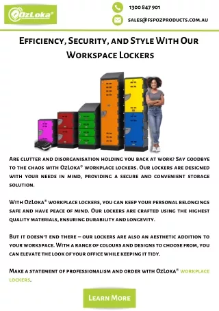 Efficiency, Security, and Style With Our  Workspace Lockers