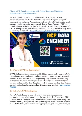 GCP Online Training | Google Cloud Training Institute in Hyderabad