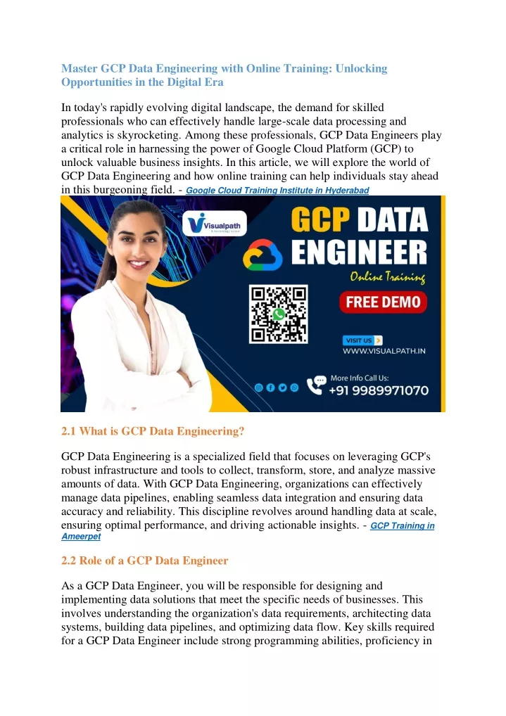 master gcp data engineering with online training
