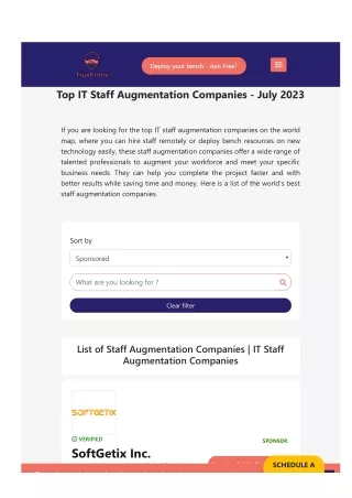Best Staff Augmentation Agencies - Reviews 2023