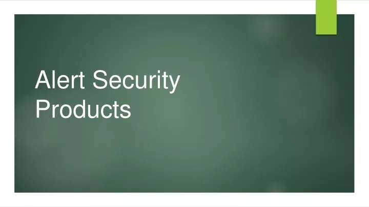 alert security products