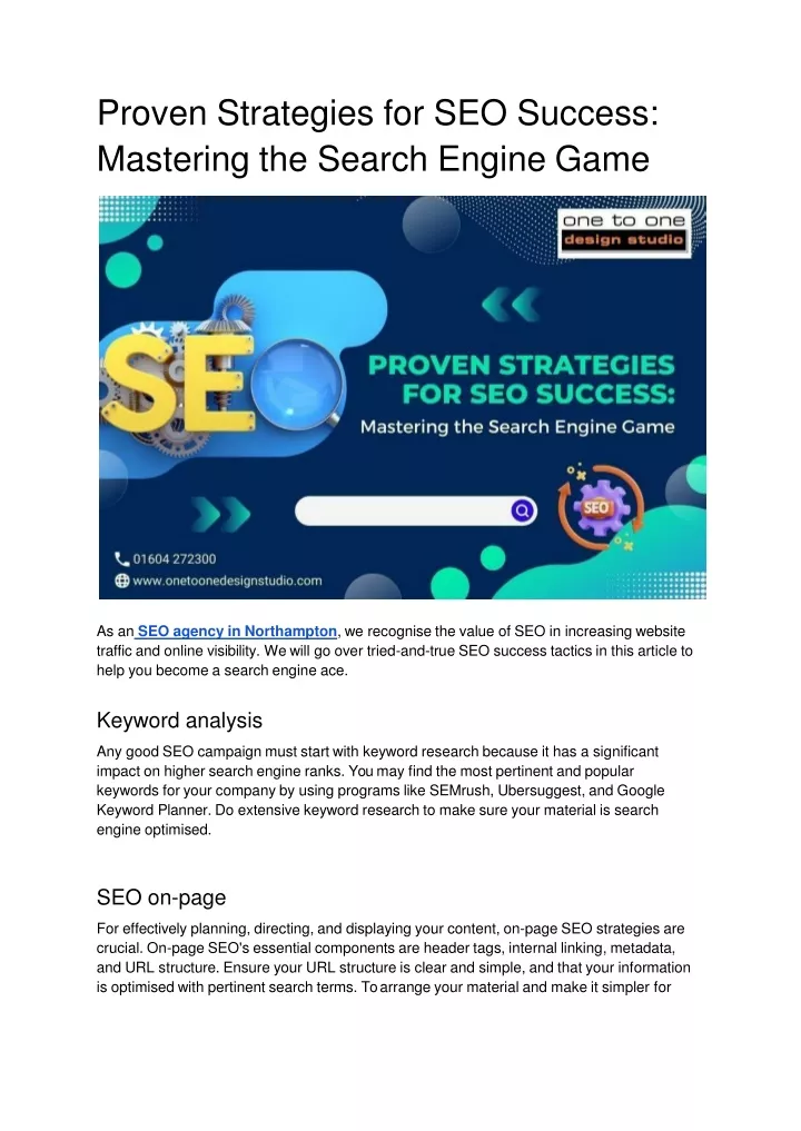 proven strategies for seo success mastering the search engine game