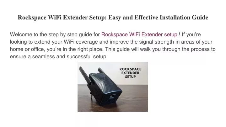 rockspace wifi extender setup easy and effective installation guide