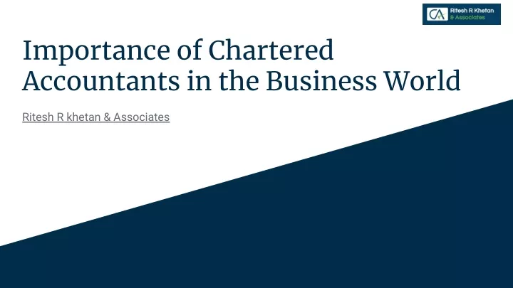 importance of chartered accountants