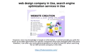 web design company in usa search engine optimization services in usa