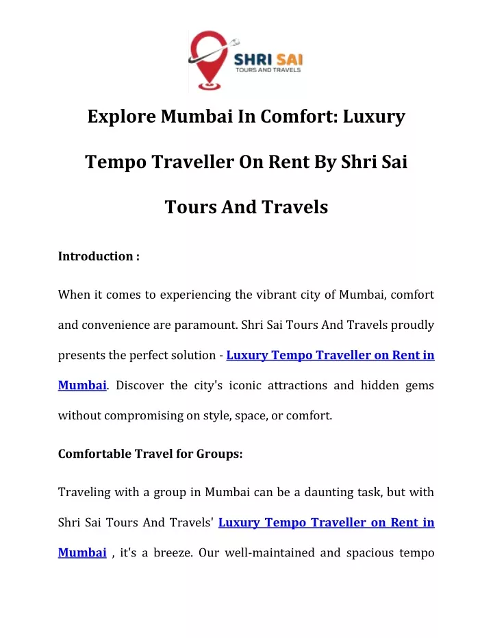 explore mumbai in comfort luxury