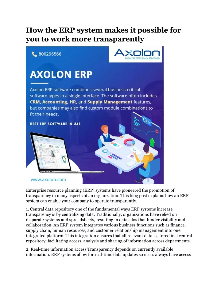 how the erp system makes it possible