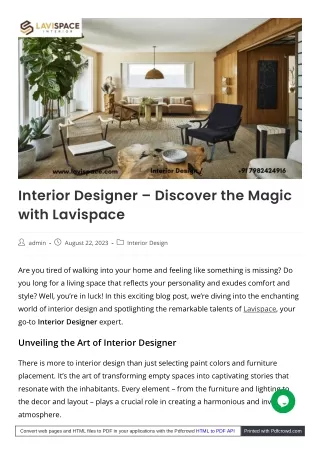 The Artistry of an Interior Designer