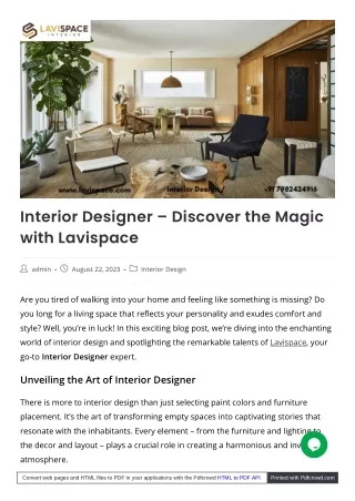 interior designer discover the magic with