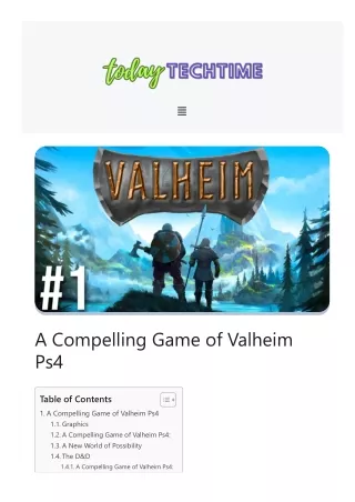 A Compelling Game of Valheim Ps4 