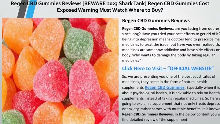 regen cbd gummies reviews beware 2023 shark tank