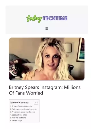 Britney Spears Instagram: Millions Of Fans Worried