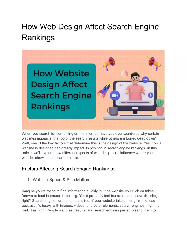 how web design affect search engine rankings
