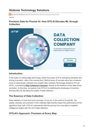 Precision Data for Precise AI: How GTS.AI Elevates ML through Collection