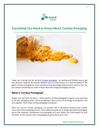 Everything You Need to Know About Turnkey Packaging
