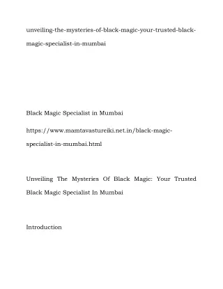 Black Magic Specialist in Mumbai Call-9319460607