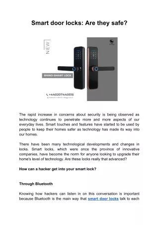 smart door locks are they safe