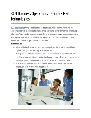 RCM Business Operations _ PrimEra Med Technologies